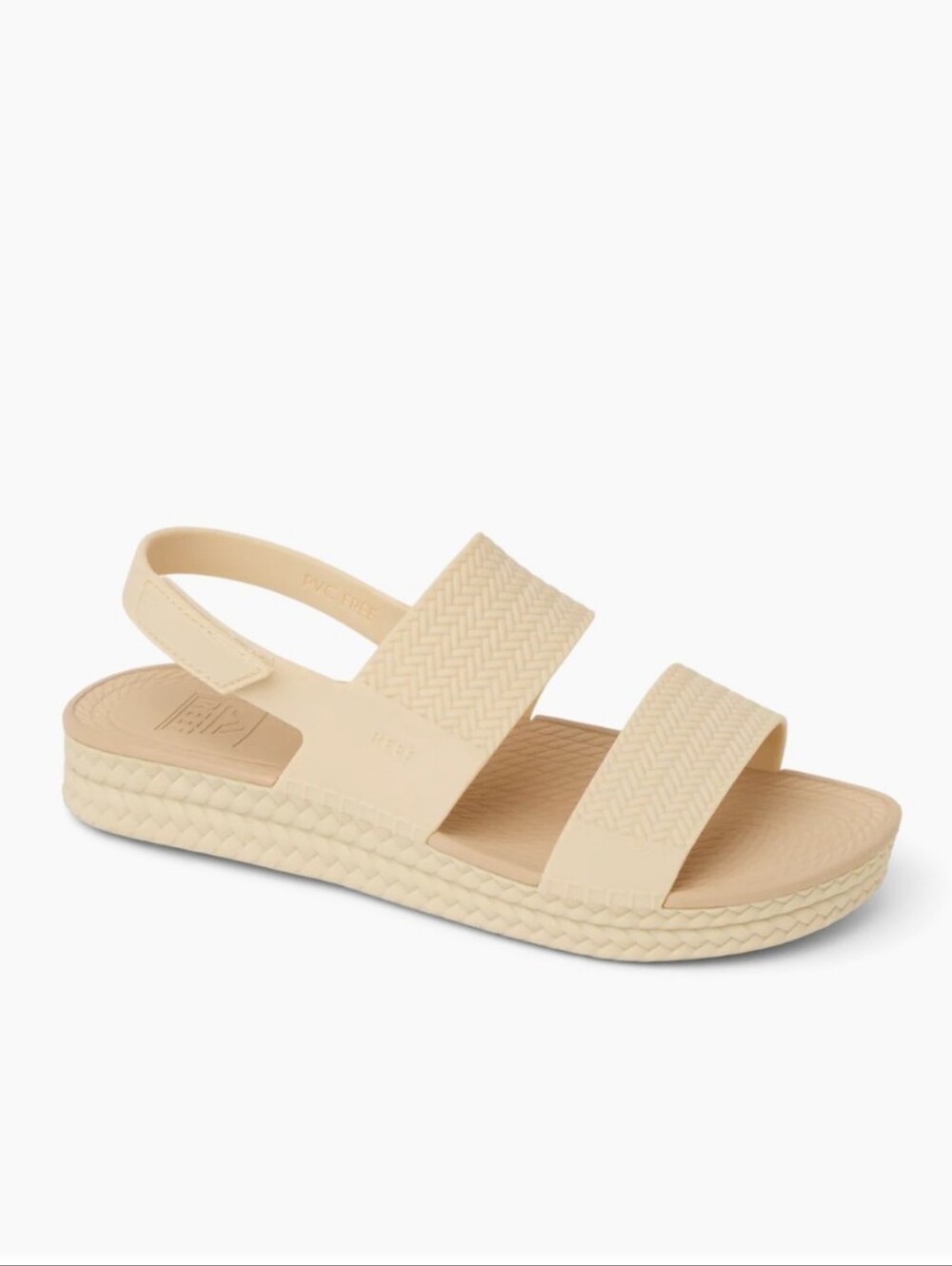 Reef Women’s Beige Cream Dual-Strap Slingback Platform Sandals